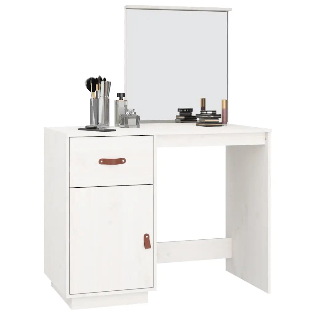 Toeletta Bianca 95x50x134 cm in Legno Massello di Pino 820088