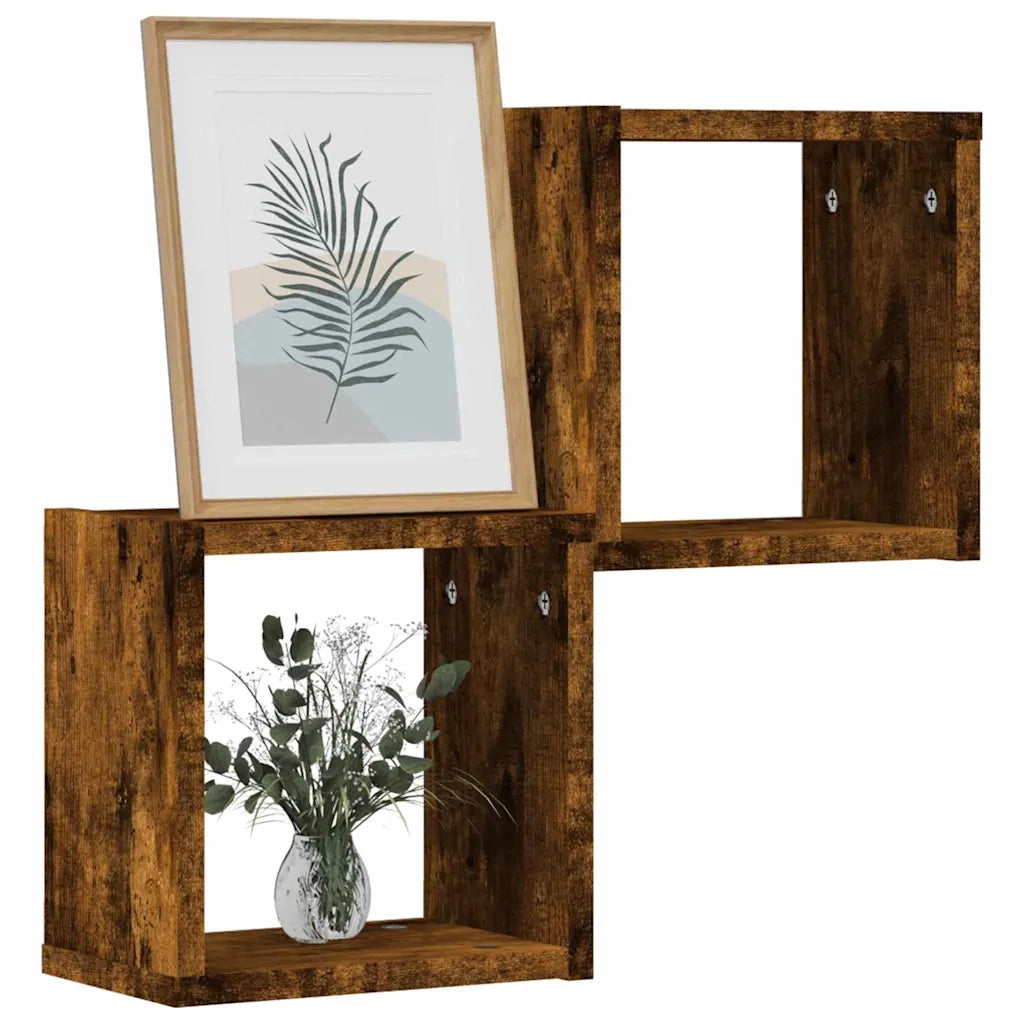 Scaffali da parete 2 pcs Rovere fumé 26 x 15 x 26 cm 815888