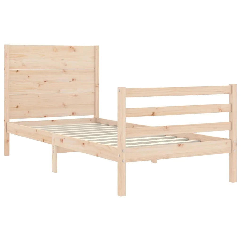Giroletto con Testiera 100x200 cm in Legno Massello 3194626