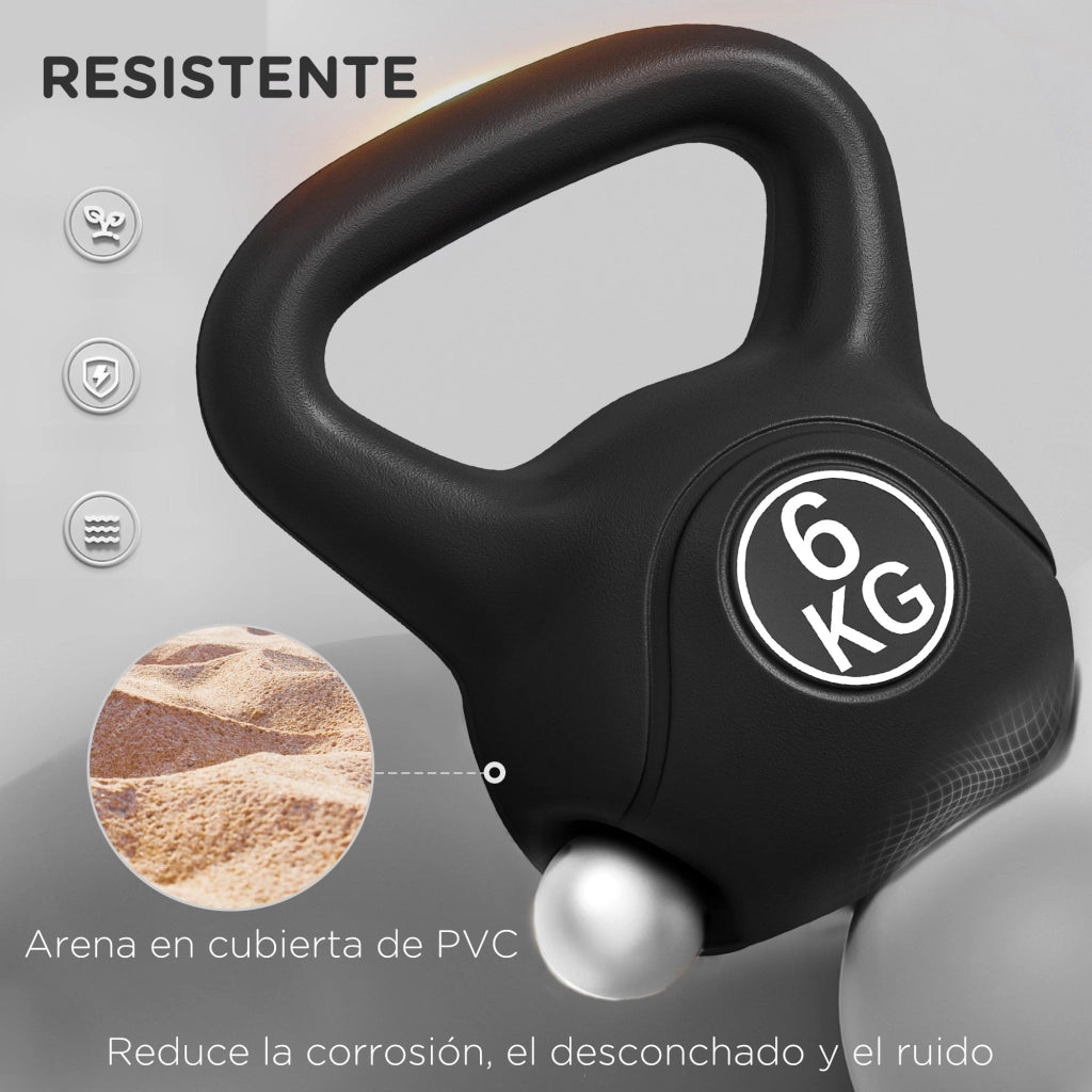 Kettlebell da 6 kg ¨C zephmum ¨C 20x13x22 cm Nero