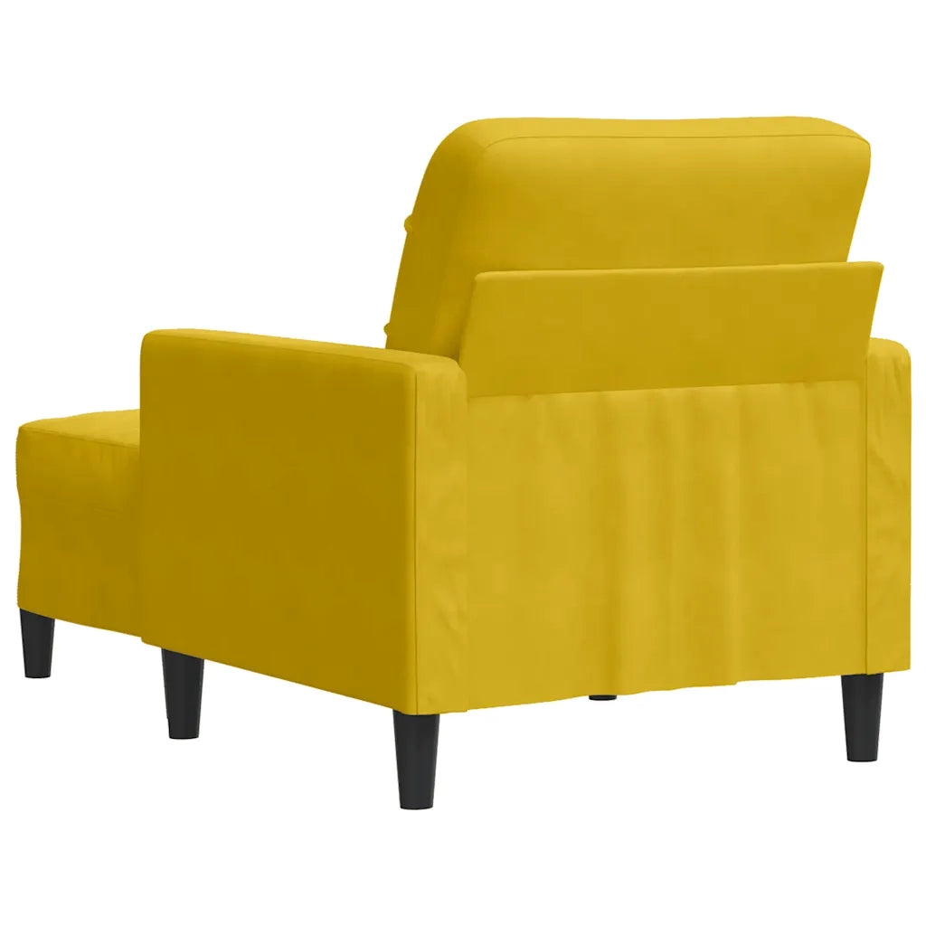 Poltrona con Poggiapiedi Giallo 60 cm in Velluto