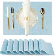 Set di placemats in PVC - 30*45*0.1cm - Lavabile - Antiscivolo - Resistente al calore - Placemats in PVC - Adatti per cucine, tavoli da pranzo, hotel - Placemats in PVC semplici e tessuti - Adatti per bicchieri, piatti e tazze in ceramica