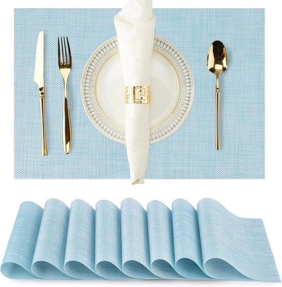 Set di placemats in PVC - 30*45*0.1cm - Lavabile - Antiscivolo - Resistente al calore - Placemats in PVC - Adatti per cucine, tavoli da pranzo, hotel - Placemats in PVC semplici e tessuti - Adatti per bicchieri, piatti e tazze in ceramica