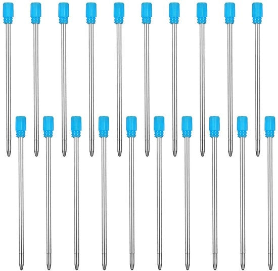 Vasetti di Inchiostro Vervangibili - 20 Stuks - D1 - 1 mm Punta Media - Nero/Azzurro - Alta Qualità - Strumenti per Scrittura