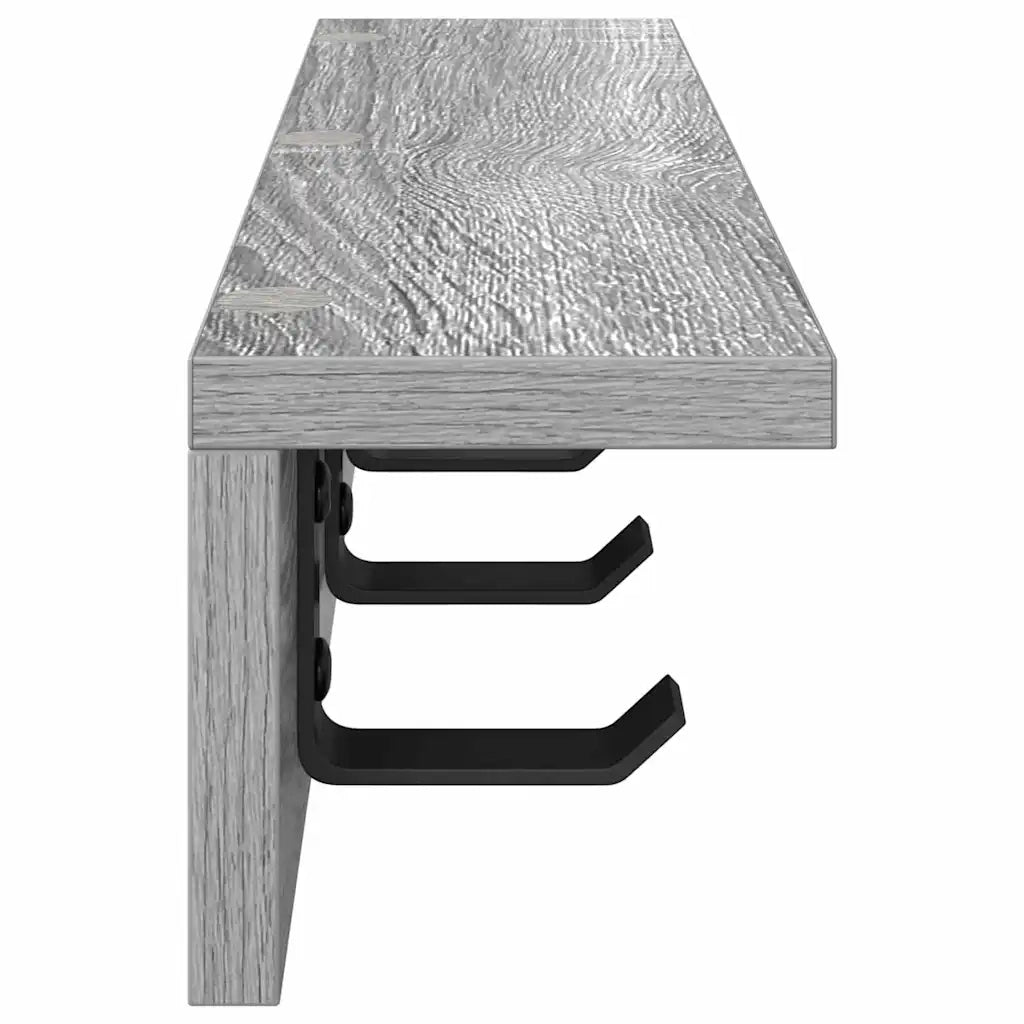 vidaXL Appendiabiti a muro Grigio sonoma 40 x 10.5 x 10.5 cm