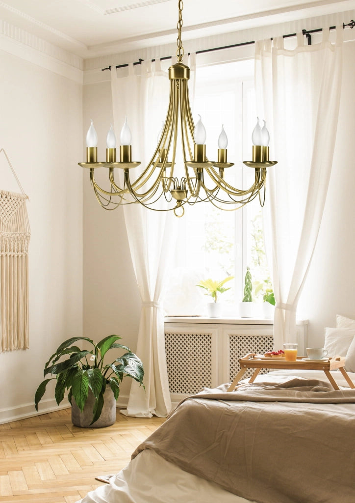 Lampadario Candellux Muza 38-69187 ottone 8xE14 regolabile
