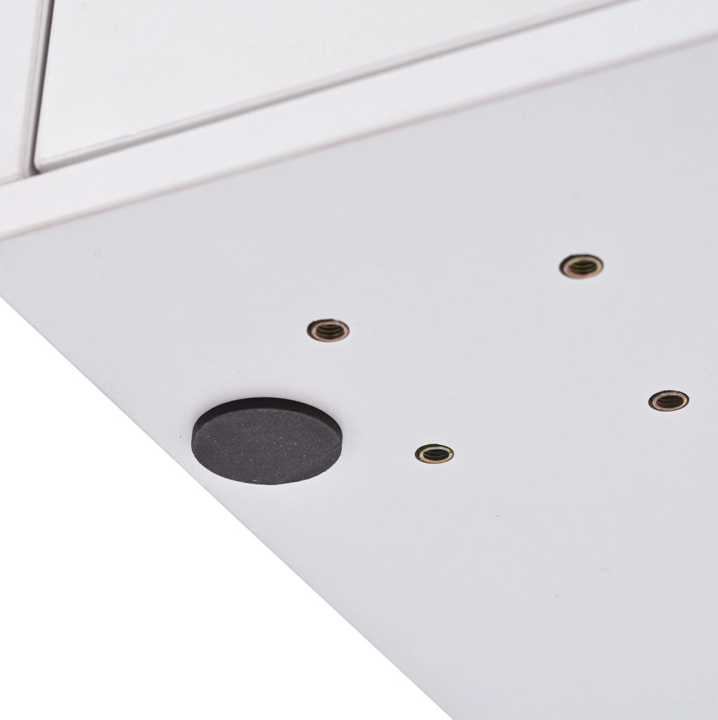 Toeletta bianca 100 cm con specchio LED touch e mobile laterale regolabile