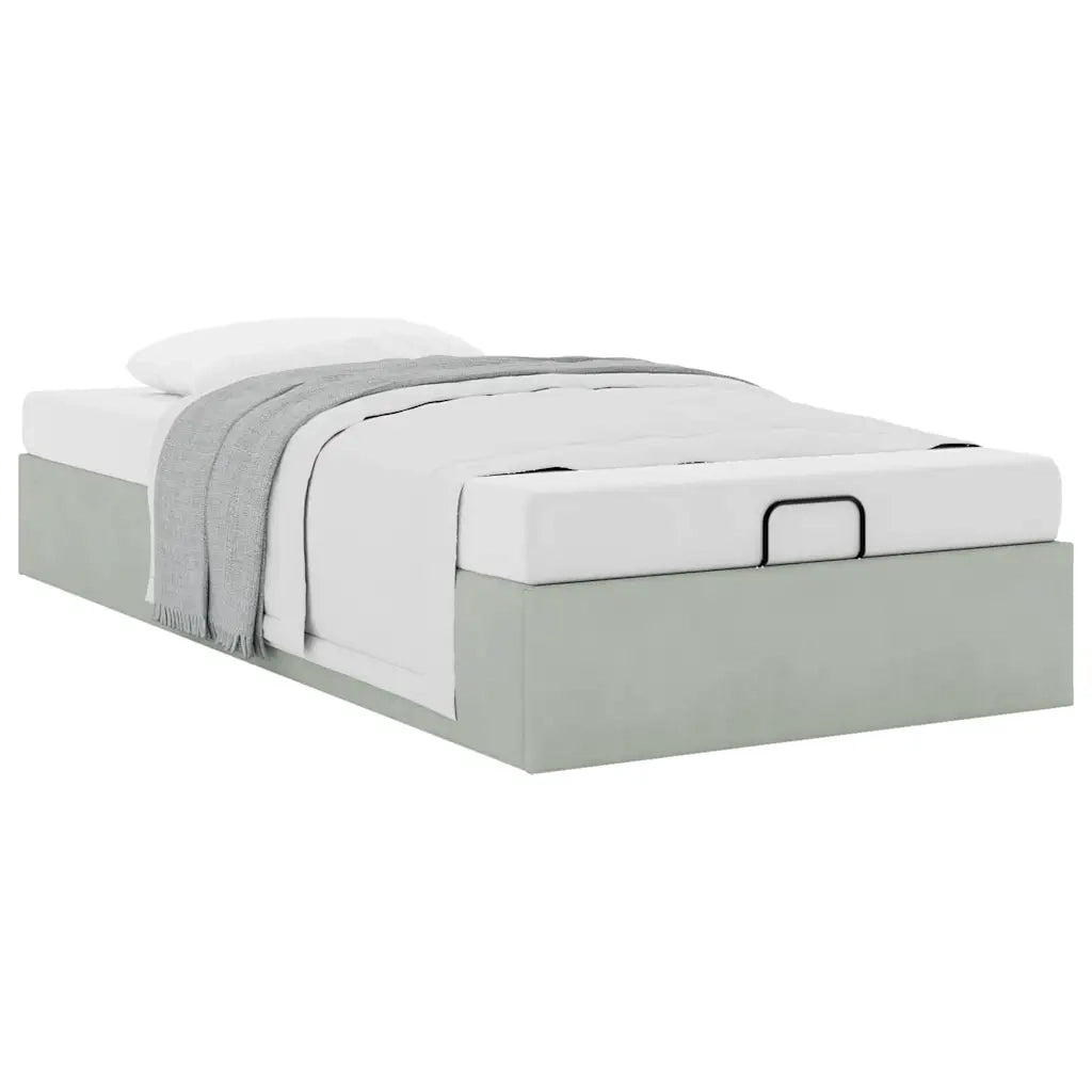 Struttura Letto Pouf senza Materasso-Giroletto con contenitore 90x200 cm Velluto 631487