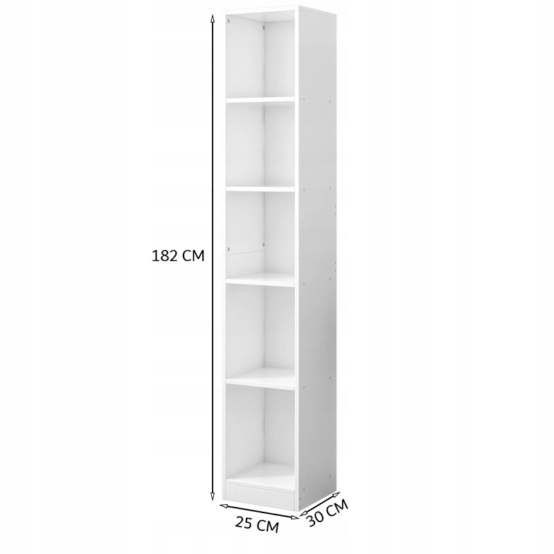 Libreria alta bianca per raccoglitori, ideale per ufficio, soggiorno e loft, 182 cm