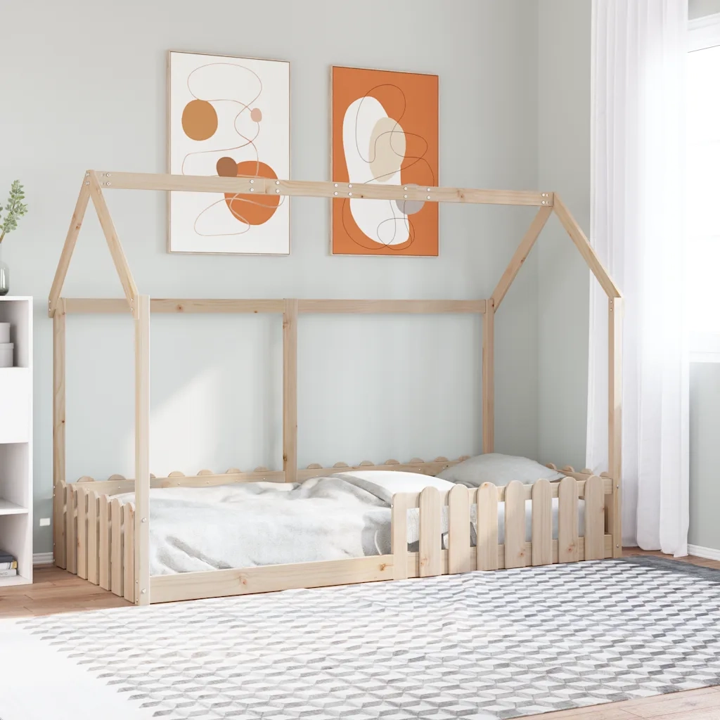 Giroletto per Bambini 90x190 cm in Legno Massello di Pino