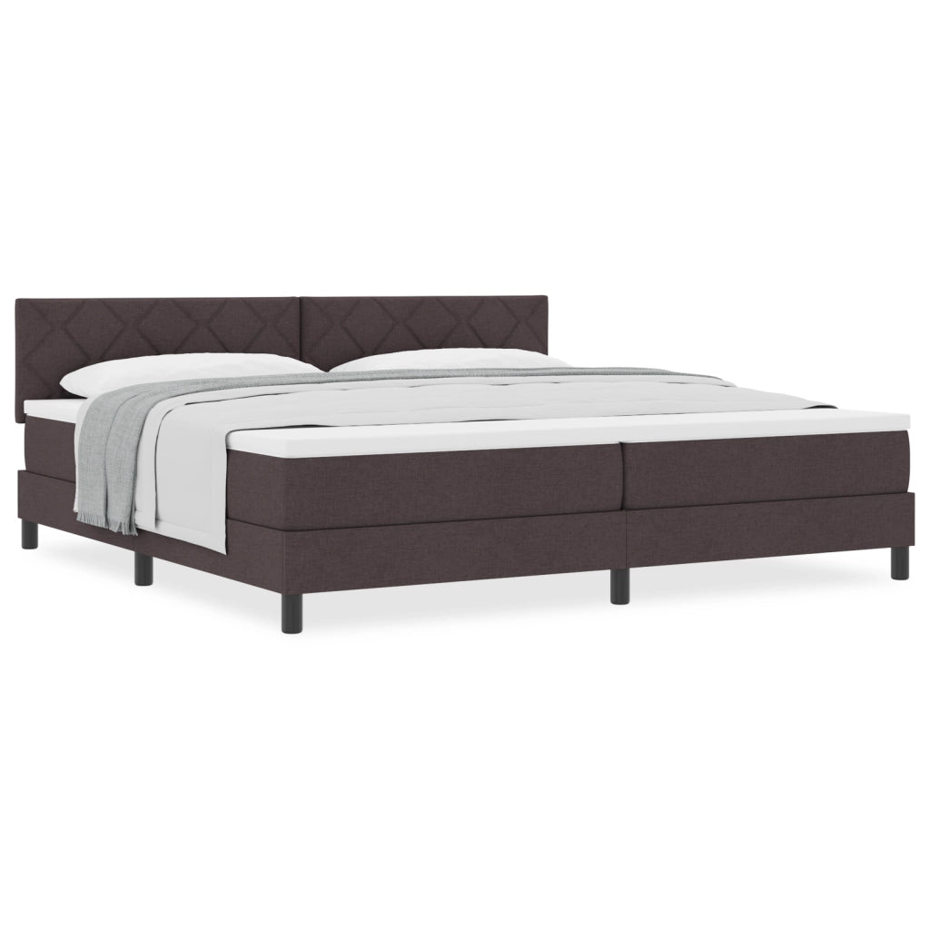 Letto Box Spring con Materasso Marrone Scuro 200x200 cm Tessuto