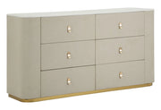 Comò Beauty 140x45x76 cm in Pino e MDF e Metallo