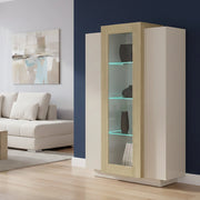 Mobile Espositore Severino, Vetrina 7 Ripiani Made in Italy, 80x38x120.5h cm Beige