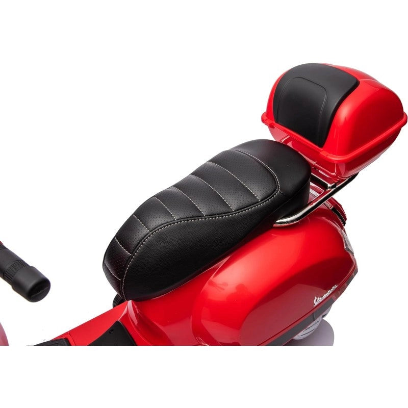 Moto Elettrica per Bambini Piaggio Vespa GTS SUPER 12V Full Optional con Bauletto Rosso