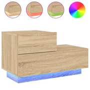 Comodino | Armadio da Notte | Mobiletto da notte con Luci LED Rovere Sonoma 70x36x40,5 cm
