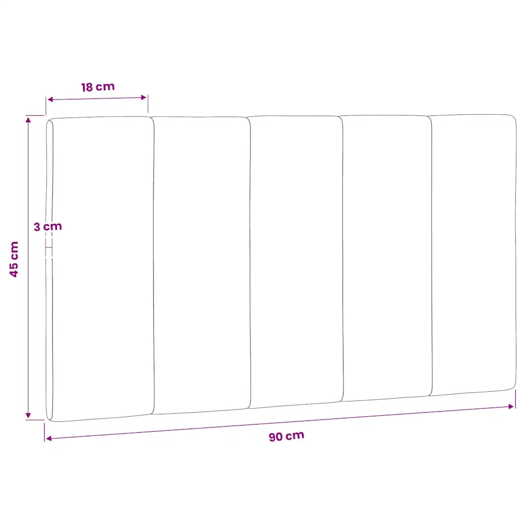 Cuscino Testiera Hanko Nero 90 cm in Velluto CFW8593242