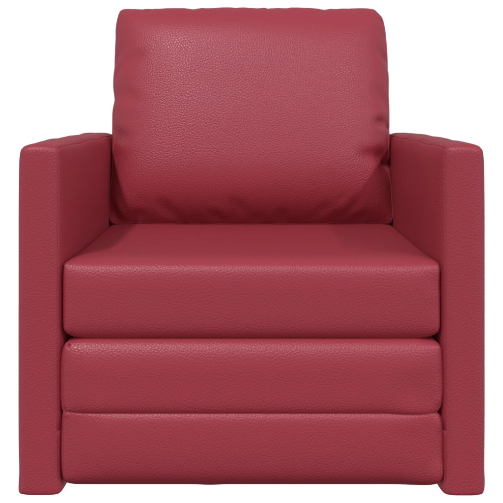 Divano Letto 2-in-1 Rosso Borgogna 74x77x81 cm Ecopelle