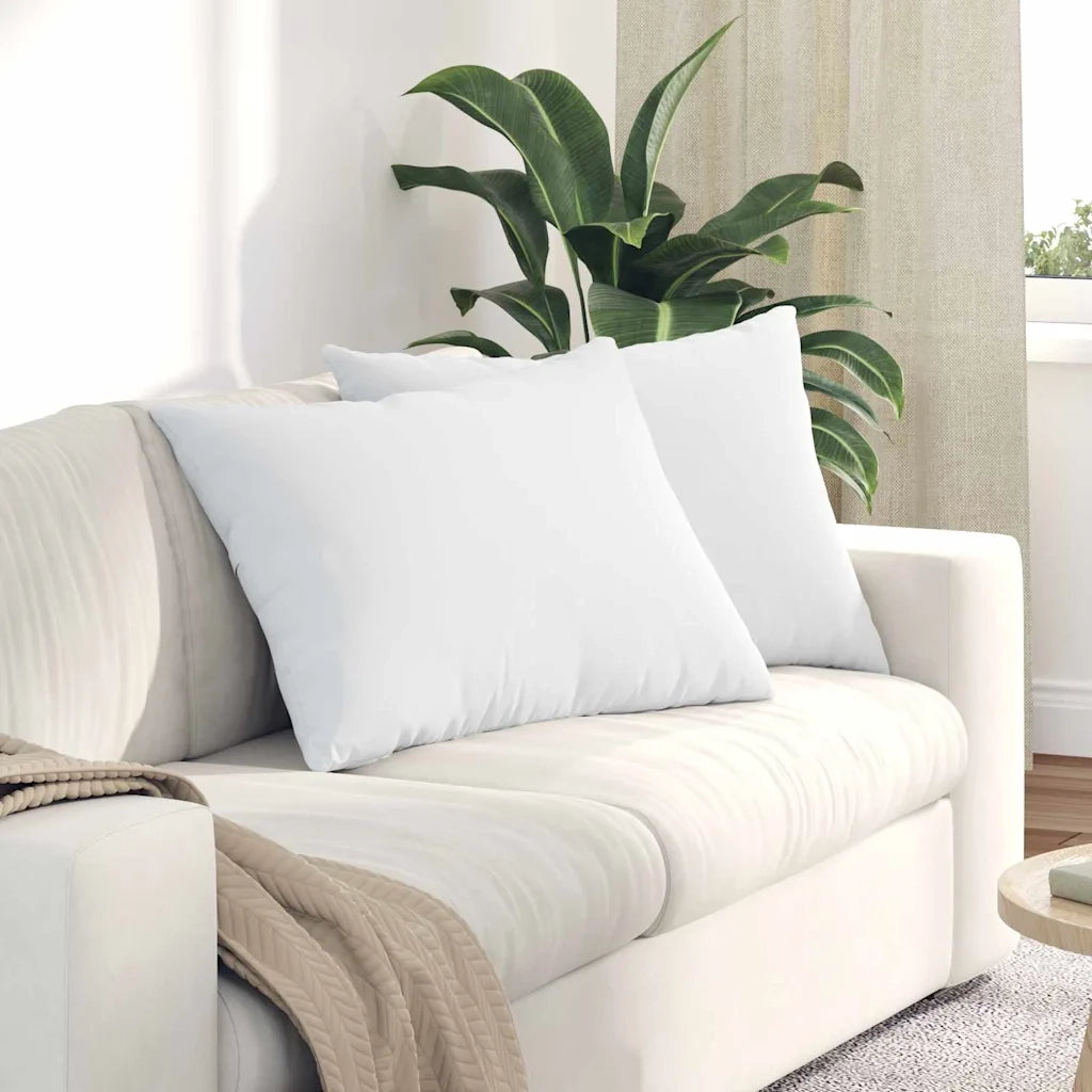 Cuscini da Divano 2 pz | Cuscini per sedie Bianco 70 x 50 cm Tessuto