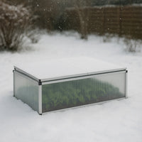 Mini serra in policarbonato trasparente e alluminio 100x120x40cm, tetto 4 aperture