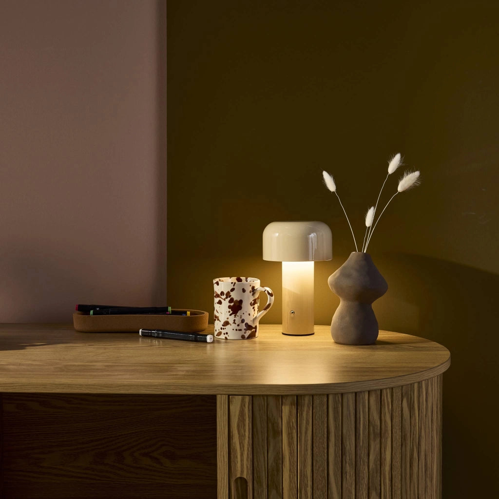 Lampada led in metallo, 13cm, beige