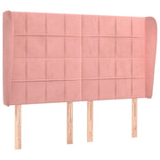 Testiera | Testata ad Orecchio Rosa 147x23x118/128 cm in Velluto