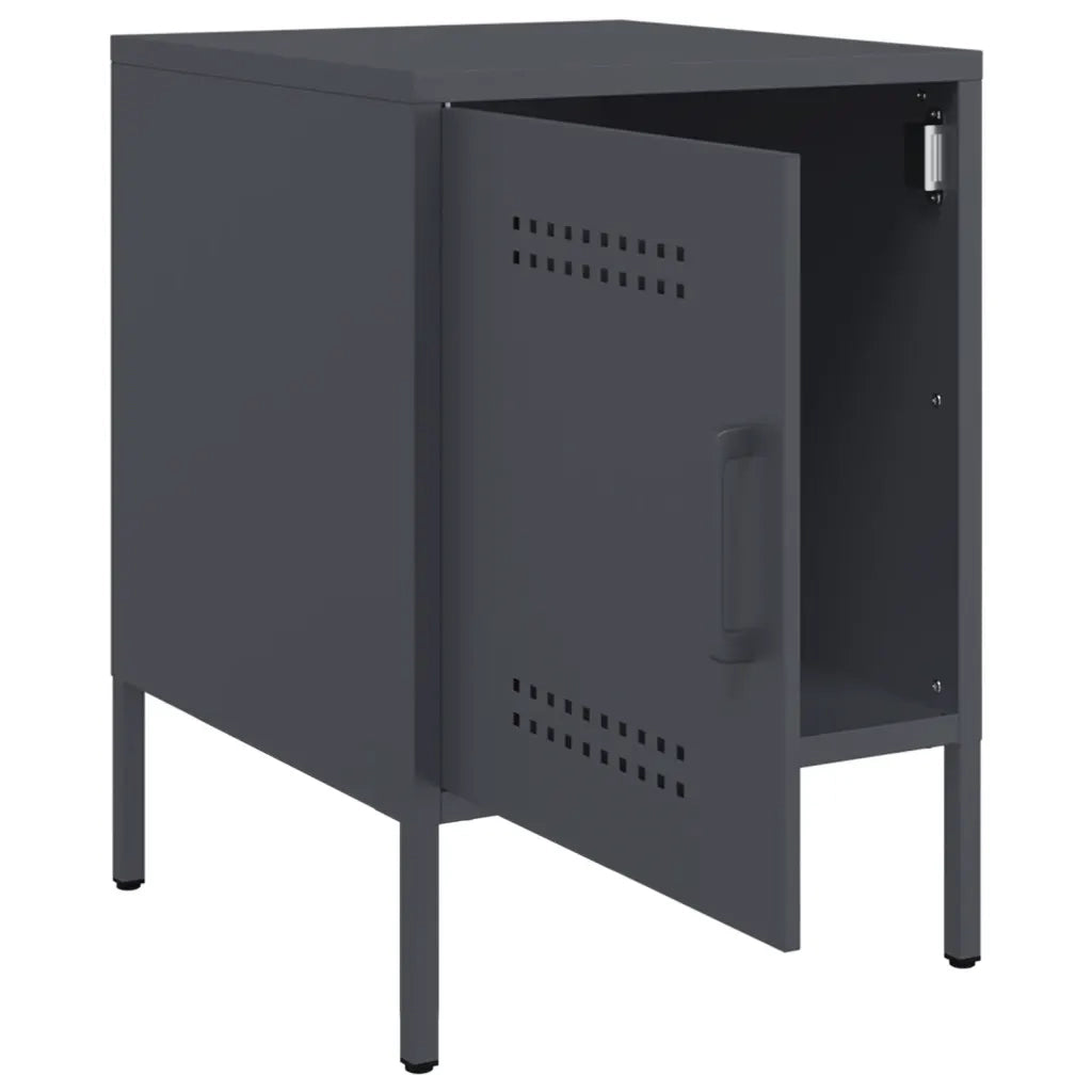 Comodini 2 pz-Set di 2 Tavolino da notte Antracite 36x39x50,5 cm in Acciaio 937457