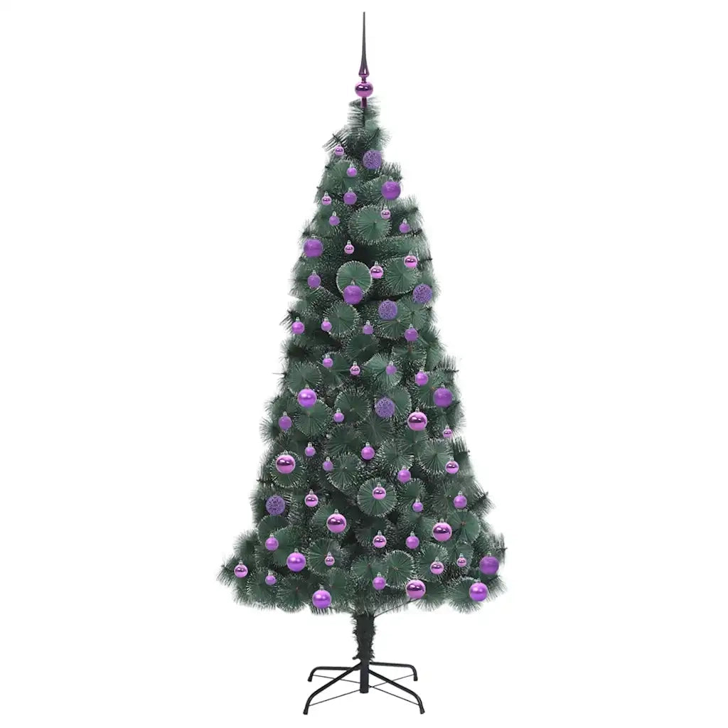 Albero di Natale | Decorazioni natalizie artificiale preilluminato con set di palline
