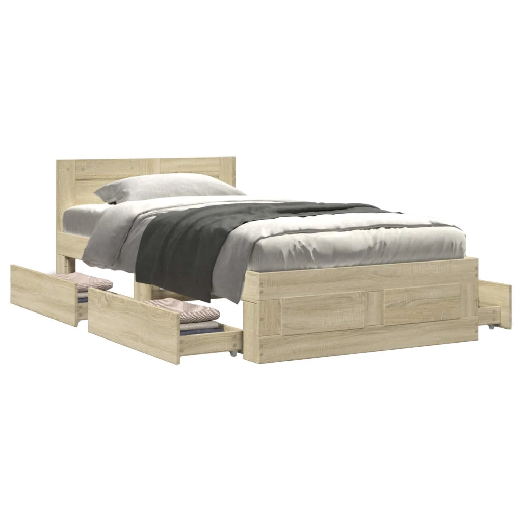 Struttura letto con testata Rovere Sonoma 80 x 200 cm 3429678