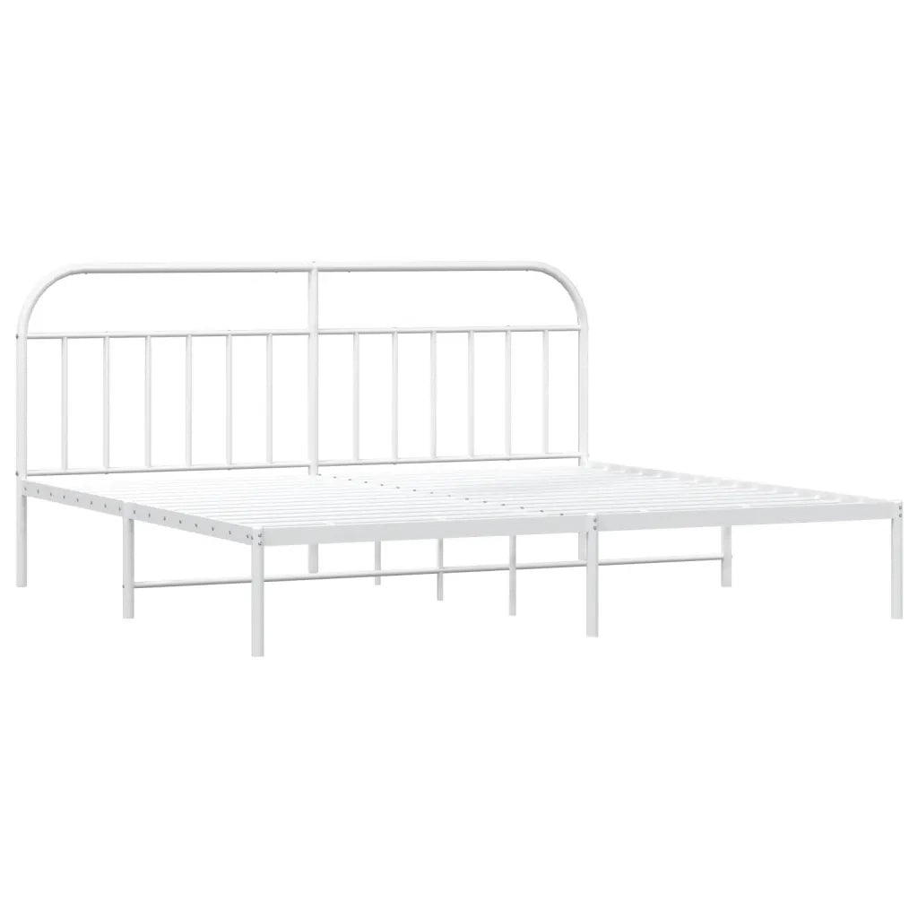 Giroletto con Testiera Metallo Bianco 200x200 cm 353691