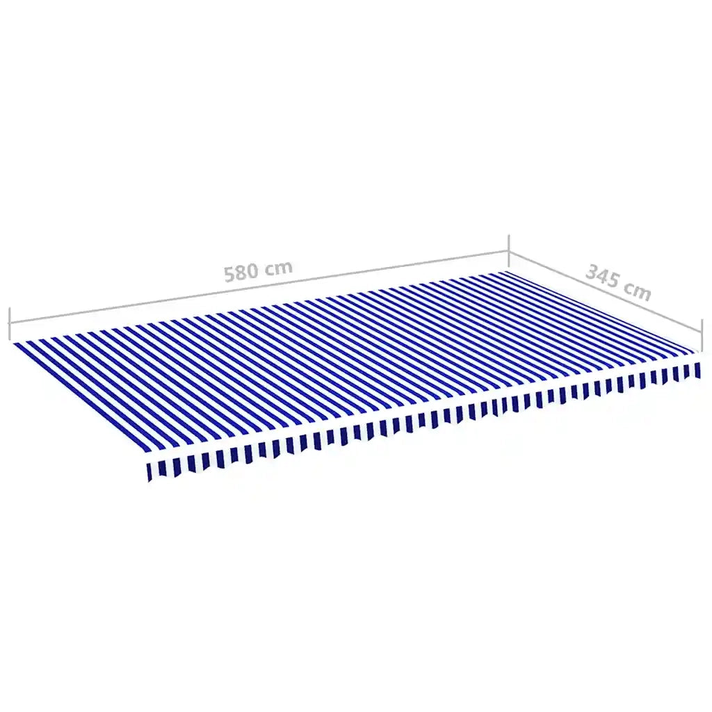 Tessuto di Ricambio per Tenda da Sole Blu e Bianco 6x3,5 m cod mxl 20367