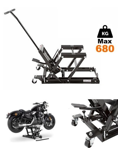 cric sollevatore a carrello/cavalletto/idraulico alza moto motocicli 680 kg