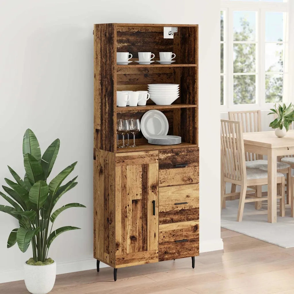 Credenza | Madia | Buffet da pranzo | Armadio da pranzo con cassetto Legno vecchio 69,5 x 34 x 180 cm