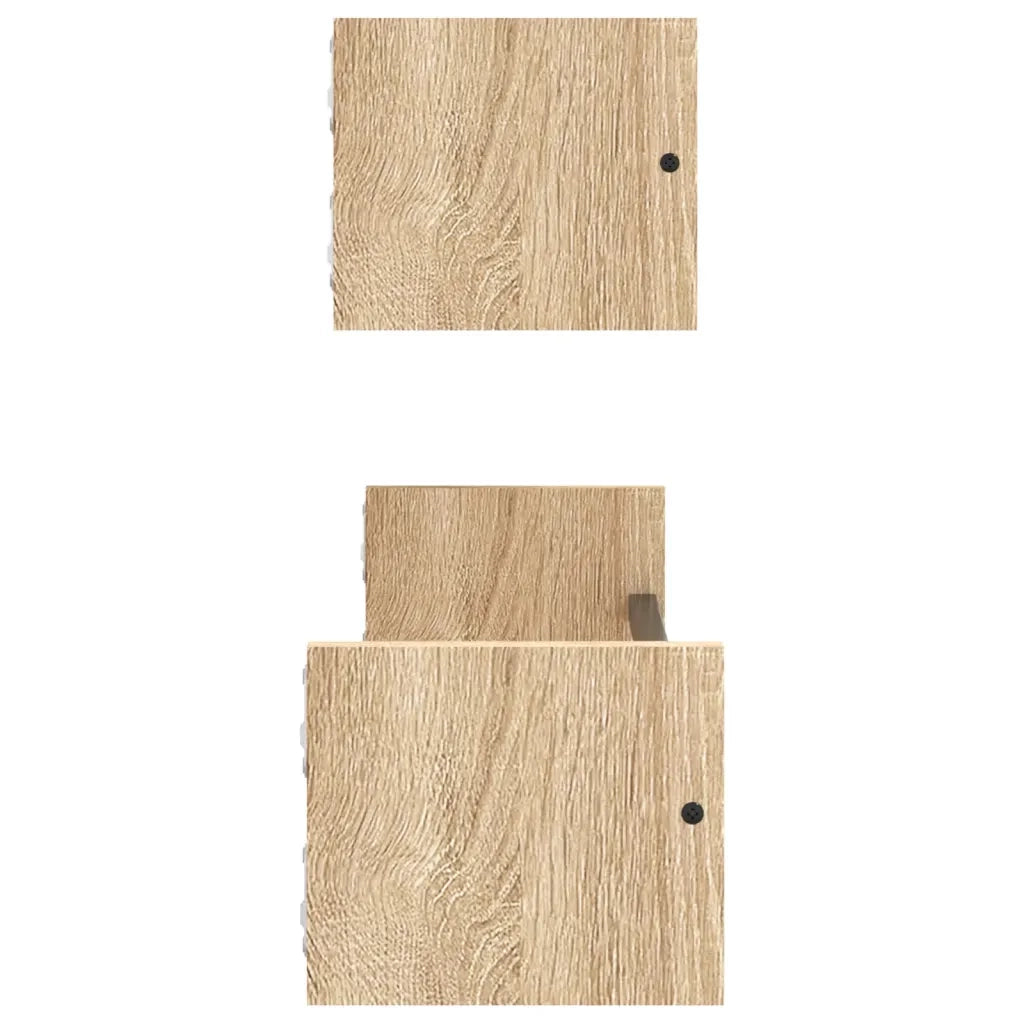 Mensole a Parete con Aste 2pz Rovere Sonoma 60x16x14 cm 835435