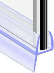 Afdichting per flessa per porte vetrati 6-10 mm - 2m lungo - Impermeabile all'acqua - Adatto per schermi curvi e verticali - Altezza 6 mm - Materiale resistente