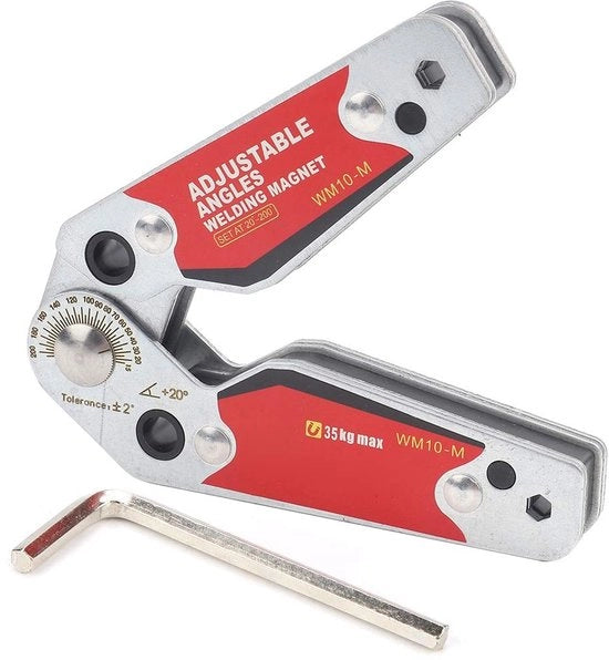 Magnetizzatore con Angoli Regolabili 20°-200° - Sostegno Magnetico - Strumento di Posizionamento - Chiave a Lama - Alta Potenza Magnetica - Lavorazione Efficiente - Posizionamento Laser