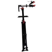 Cavalletto Manutenzione Bici Pieghevole ad Altezza Regolabile con Vassoio Portautensili, 100x100x109-180 cm, Nero