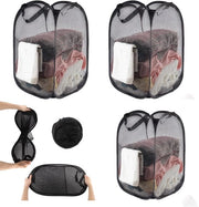 3 pezzi di asciugamano - Asciugamano pieghevole - Asciugamano pop-up - Per bagno, campeggio, università, camera e viaggi, Nero (36 x 36 x 56 cm)