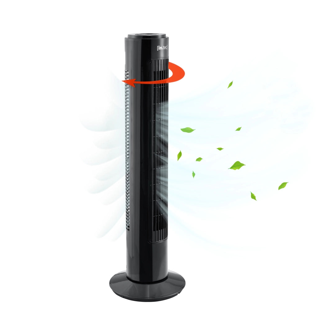 Ventilatore a Torre 73 cm Silenzioso con 3 Velocitá Modalitá Oscillante Motore da 50W - Nero