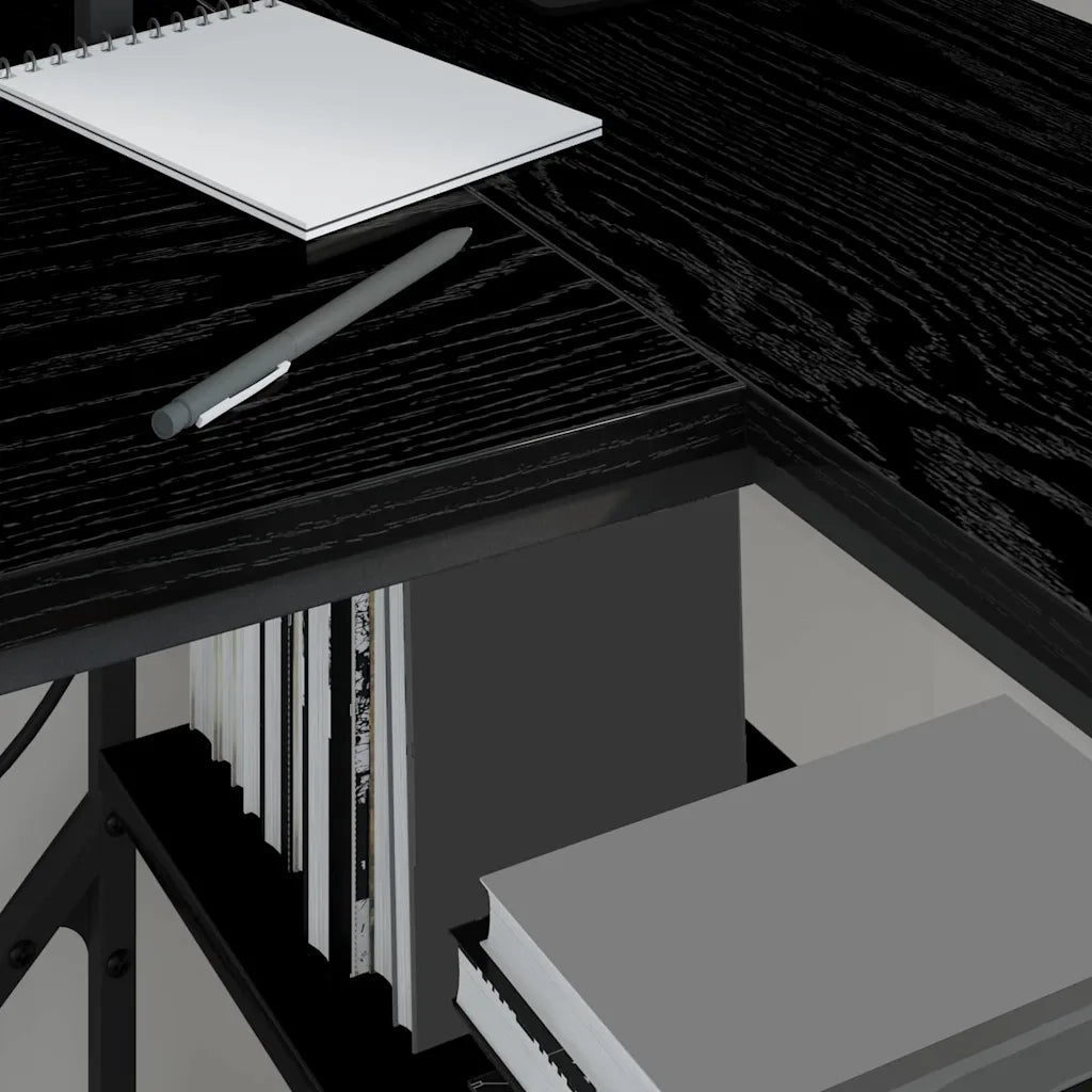 Scrivania Rovere Nero 120 x 79 x 86,5 cm Legno multistrato 859400