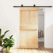 Porta scorrevole Naturale e Nero 95 x 210 cm