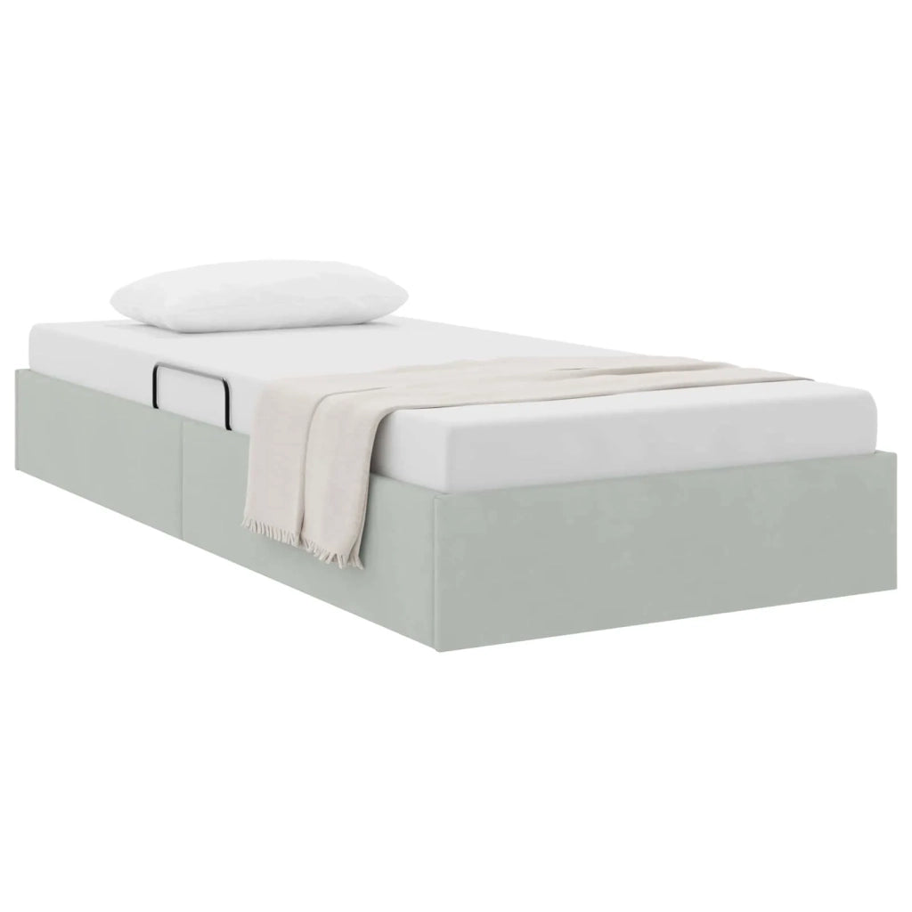 Letto ottomano Grigio Chiaro 100 x 200 cm Velluto