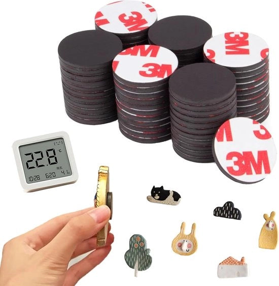 Magnetici per uso adesivo, piastre adesive magnetiche, piastre magnetiche autoadesive, supporti magnetici adesivi, magneti adesivi forti, magneti adesivi rotondi, magneti per frigorifero, magneti per tavolo, 26 pezzi