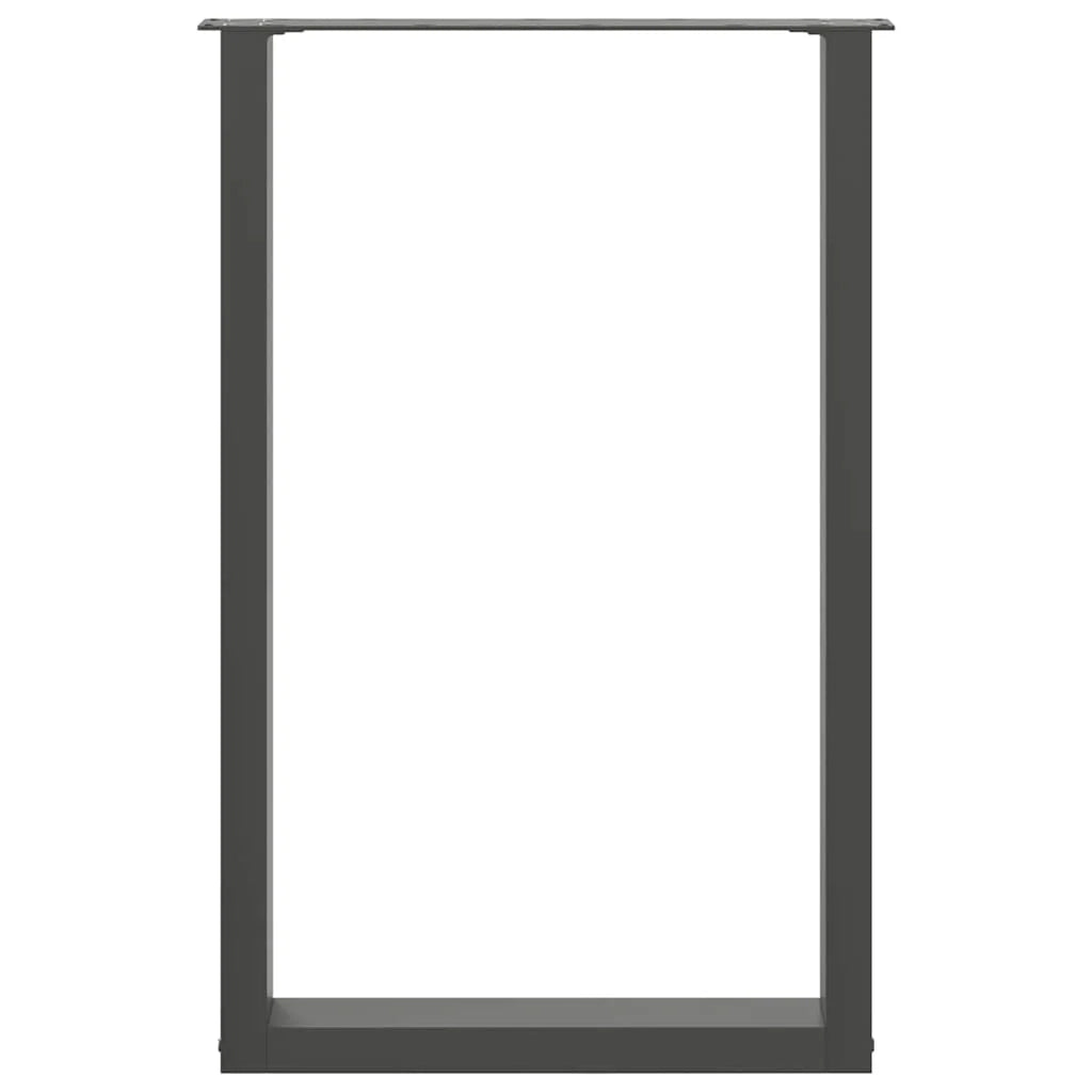 Set di 2 gambe per tavolo da bar a forma di U 60 x 90 cm design robusto con piedini regolabili design moderno in acciaio antracite 02_0057466