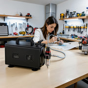 Compressore aerografo AS18TB 1/6 CV, con portata d'aria 20-23 l/min, compressore silenzioso per pistola aerografo con serbatoio da 1 litro, aria compressa per aerografia