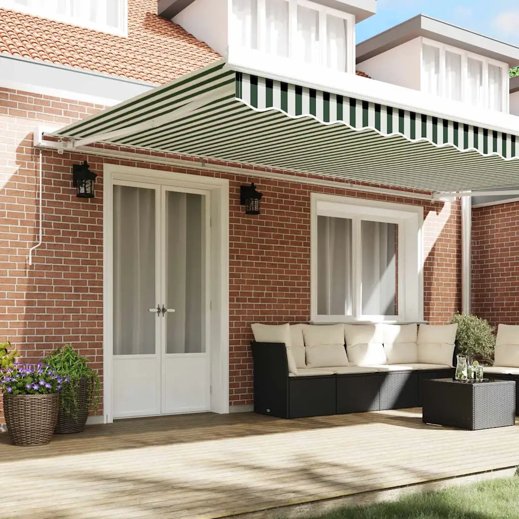 Telo di ricambio per tenda da sole Verde e Bianco 480 x 345 cm 42000663
