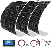 Kit Solare Off-Grid 300W 12V Pannello Solare Flessibile con Regolatore di Carica per Camper e Barca