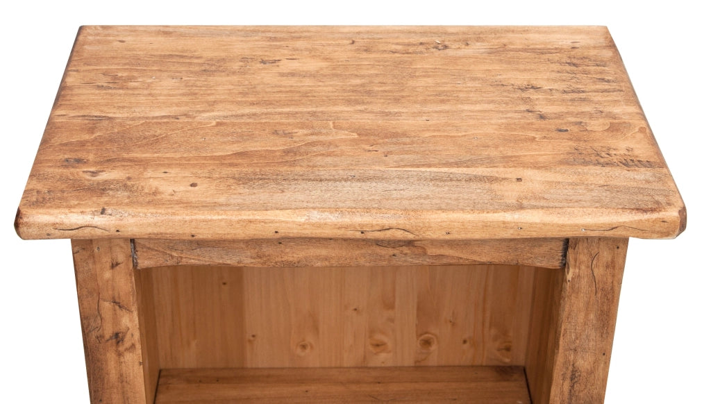 Biscottini Piccola libreria Country in legno massello di tiglio finitura naturale L40xPR25xH98 cm. Made in Italy