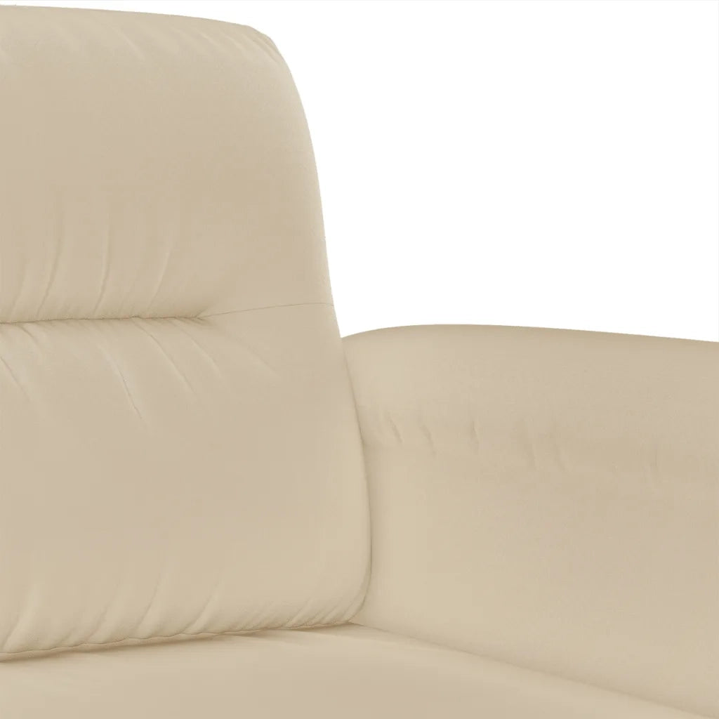 Set Divani 4 pz con Cuscini Crema in Tessuto Microfibra 3202312