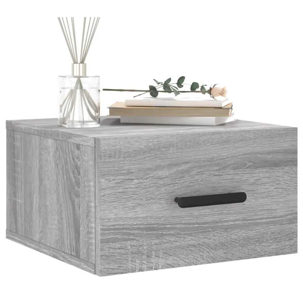 Comodino a Muro Grigio Sonoma 35x35x20 cm 829848