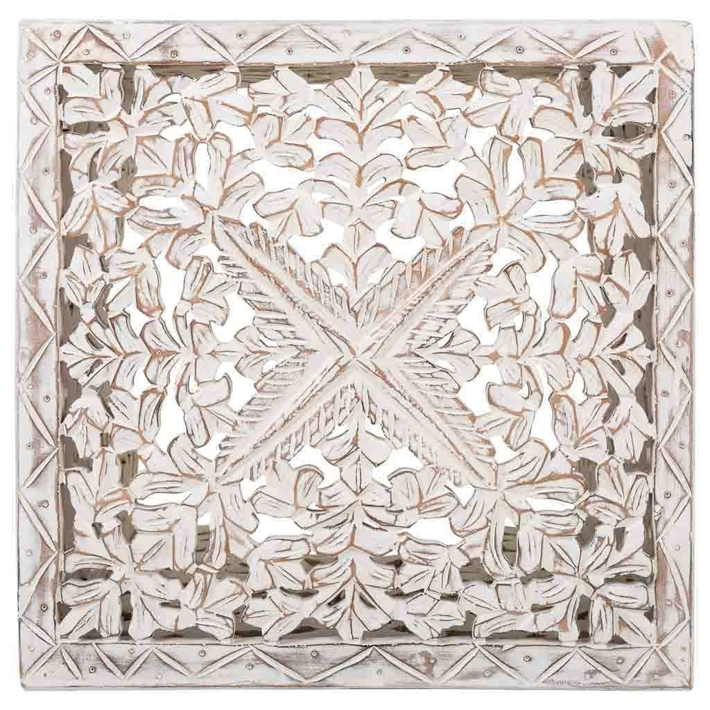 Tavolino in legno bianco fatto a mano 38x38x38h